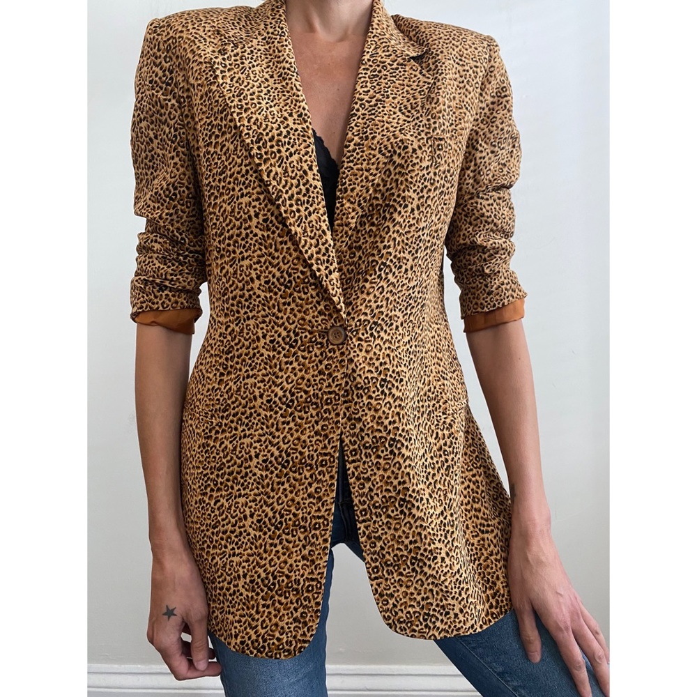 Vintage Silk Diane Gilman Leopard Blazer. - Picture 3 of 8